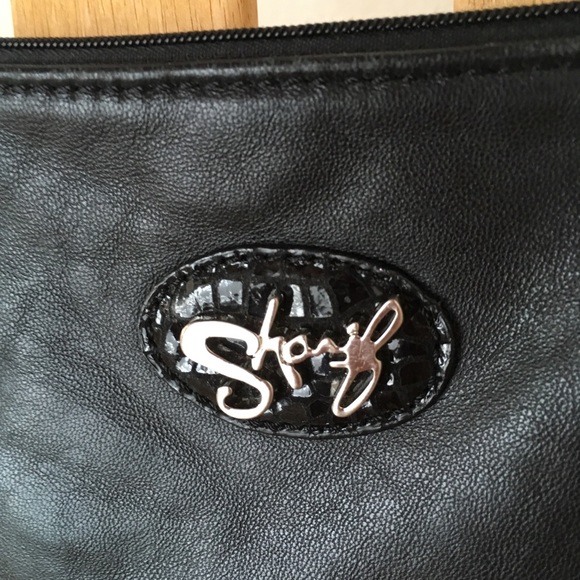 Sharif Black leather satchel wristlet purse - Picture 6 of 7